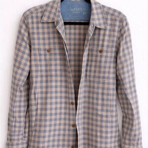 GAP Blue & Cream Lightweight Plaid Shirt Jacket